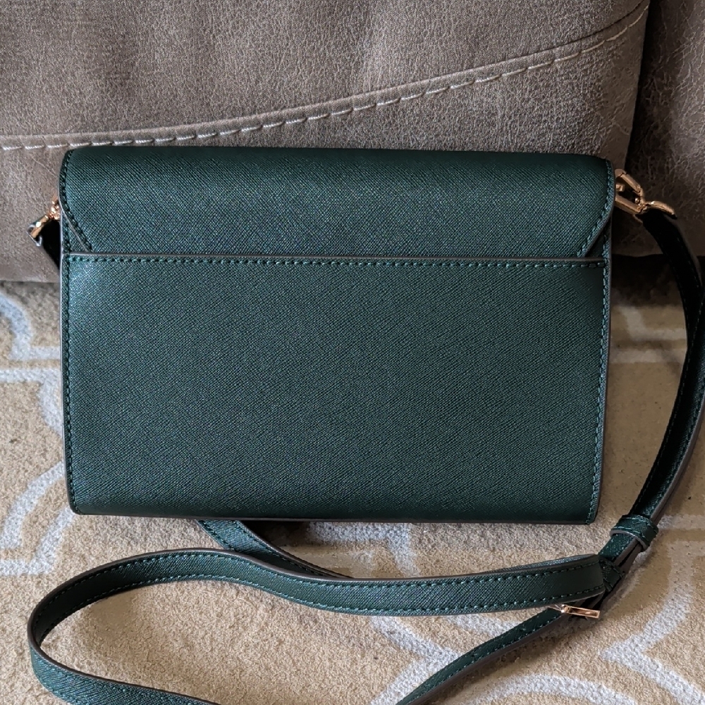 Tory Burch Emerson Combo Crossbody Jitney Green EUC - Picture 2 of 11